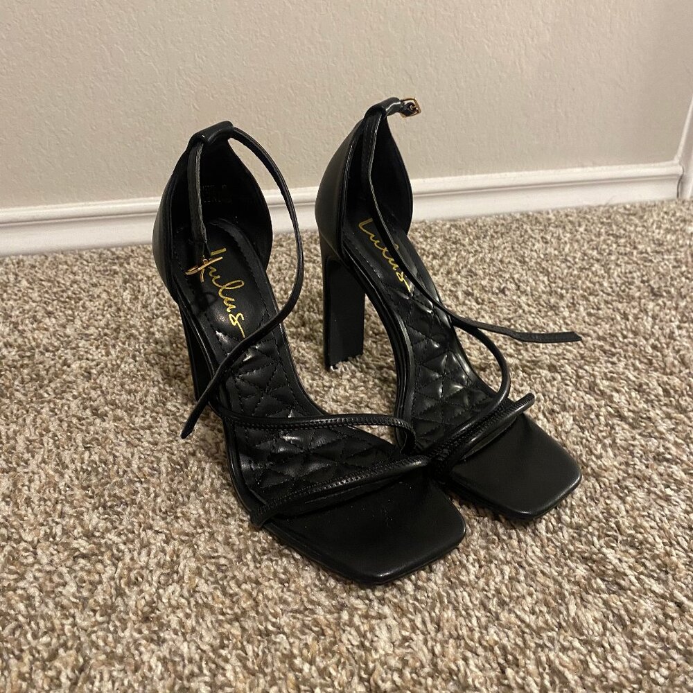 Lulus Black Strappy Heels